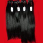 Jet Black Wefted Human Hair Extensions
